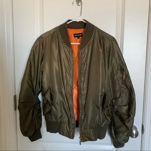 Pretty Little Things navy green bomber jacket